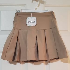 Girls Khaki Uniform pleated Skirt